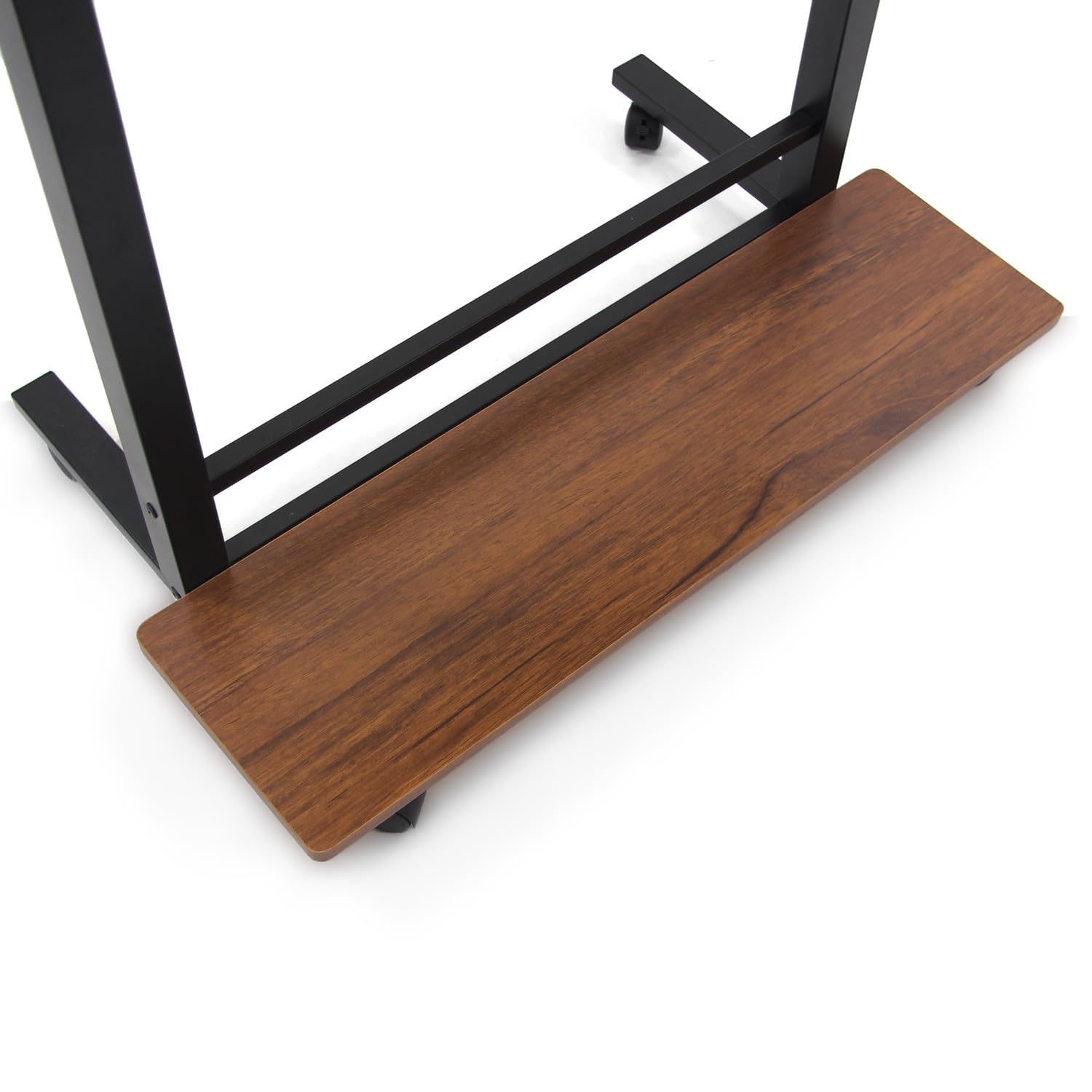 hjh OFFICE Stehpult höhenverstellbar Workstation II 80x50 cm Mobiler Computertisch mit Rollen, Laptoptisch, Schwarz/Walnuss 830070