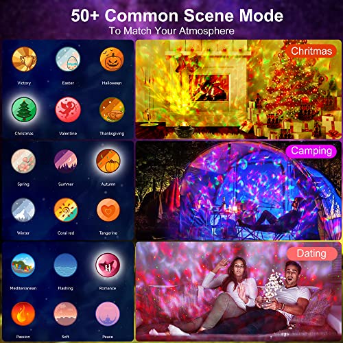 Galaxy Projector Star Projector For Bedroom, Starry Night Light Projector For Kids, Built In Bluetooth/Music Speaker/Timer, Work With Alexa & Google Asistant Smart Wifi Remote Control #TOP1