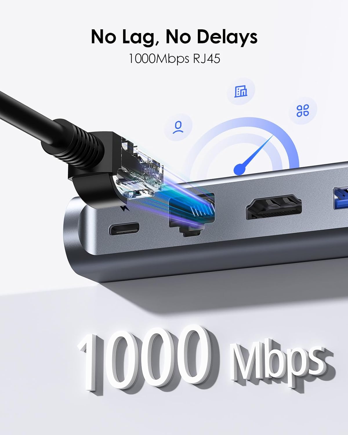 LENTION 11-in-1 USB C Docking Station with Detachable 3.3ft Long Cable, 4K@60Hz HDMI, 100W PD, Ethernet, USB 3.0, SD/TF, Vertical Design for MacBook Pro/Air/Neo, Dell, HP, Lenovo, Surface Laptop (D54)
