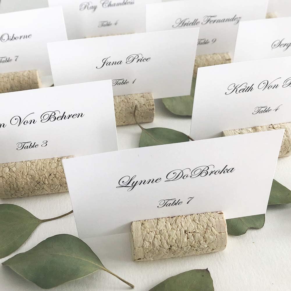 Wine Cork Place Card Holders - Custom Set of 25 With Blank Cards - Rustic Table Decor for Vineyard Wedding