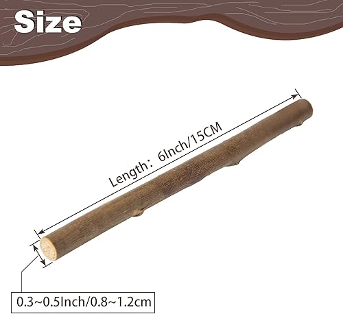 Miniatura 2 de QTLCOHD 100 palitos de madera de 6 pulgadas para manualidades, ramitas de 0.3 a 0.5 pulgadas de diámetro para manualidades, mini palos de madera