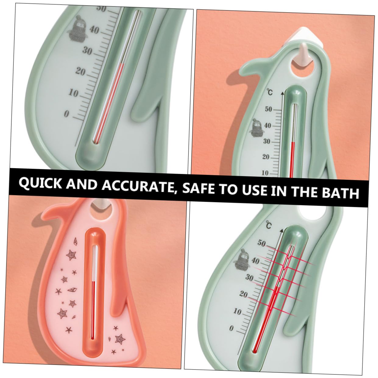 Bath Thermometer Penguin Water Thermometer with Cartoon Design Floating Safety Bath for Random Color