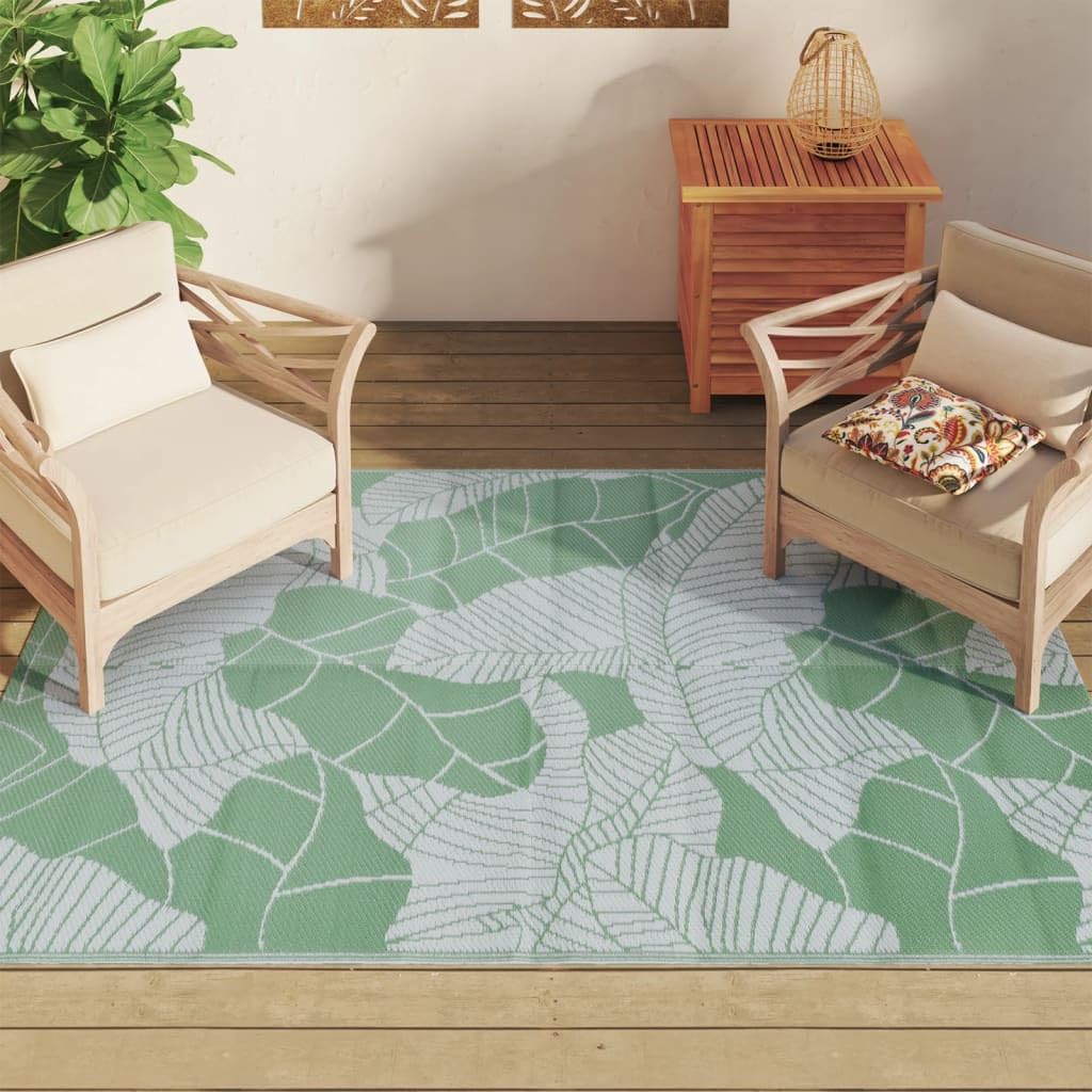 Tapis d'extérieur ARAKIL - 140 x 200 cm - Tapis de jardin des deux côtés pour balcon et terrasse - Tapis de sol en polypropylène résistant aux intempéries - Vert