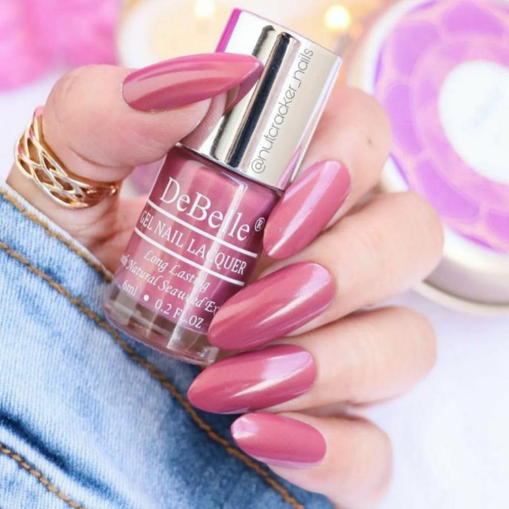 DeBelleGel Nail Polish (Non- UV) | Long Lasting | Seaweed Enriched |Chip Resistant | Toxic & cruelty Free | 6ml (Poise Nicole)