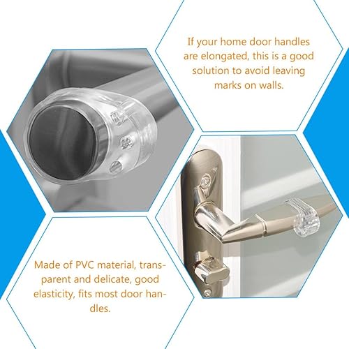 Miniatura 8 de DOITOOL Topes de puerta, 8 piezas de silicona transparente para manija de puerta, anillo anticolisión, protector de pared, para dormitorio, baño,