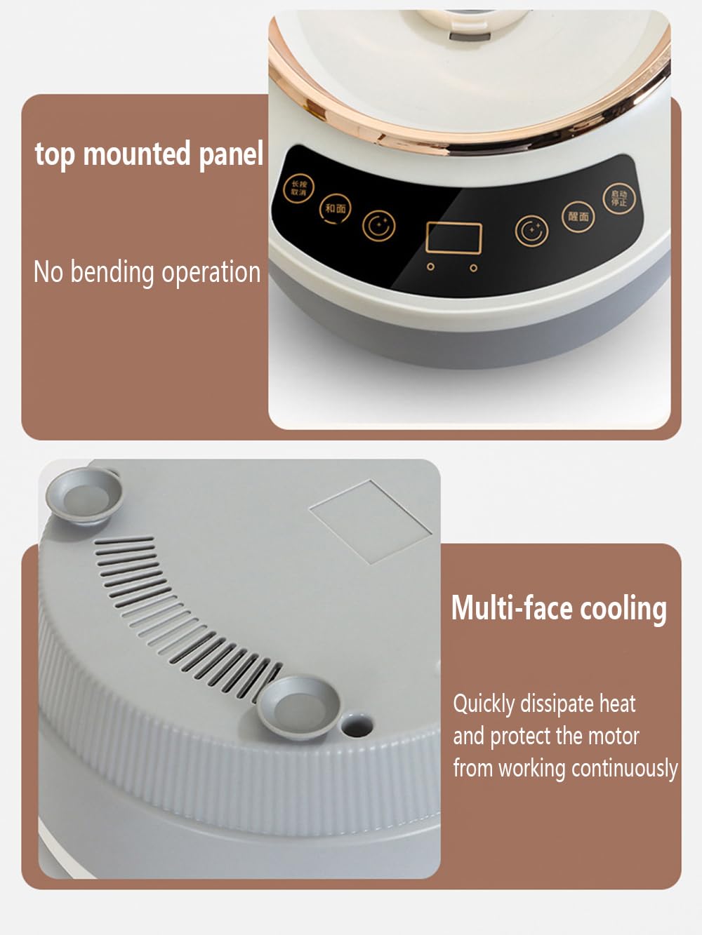 Máquina profesional de masa de acero inoxidable de 5 litros, con función de fermentación, batidora perfecta para hornear, con sincronización de microcomputadora y panel táctil, gran capacidad, ideal