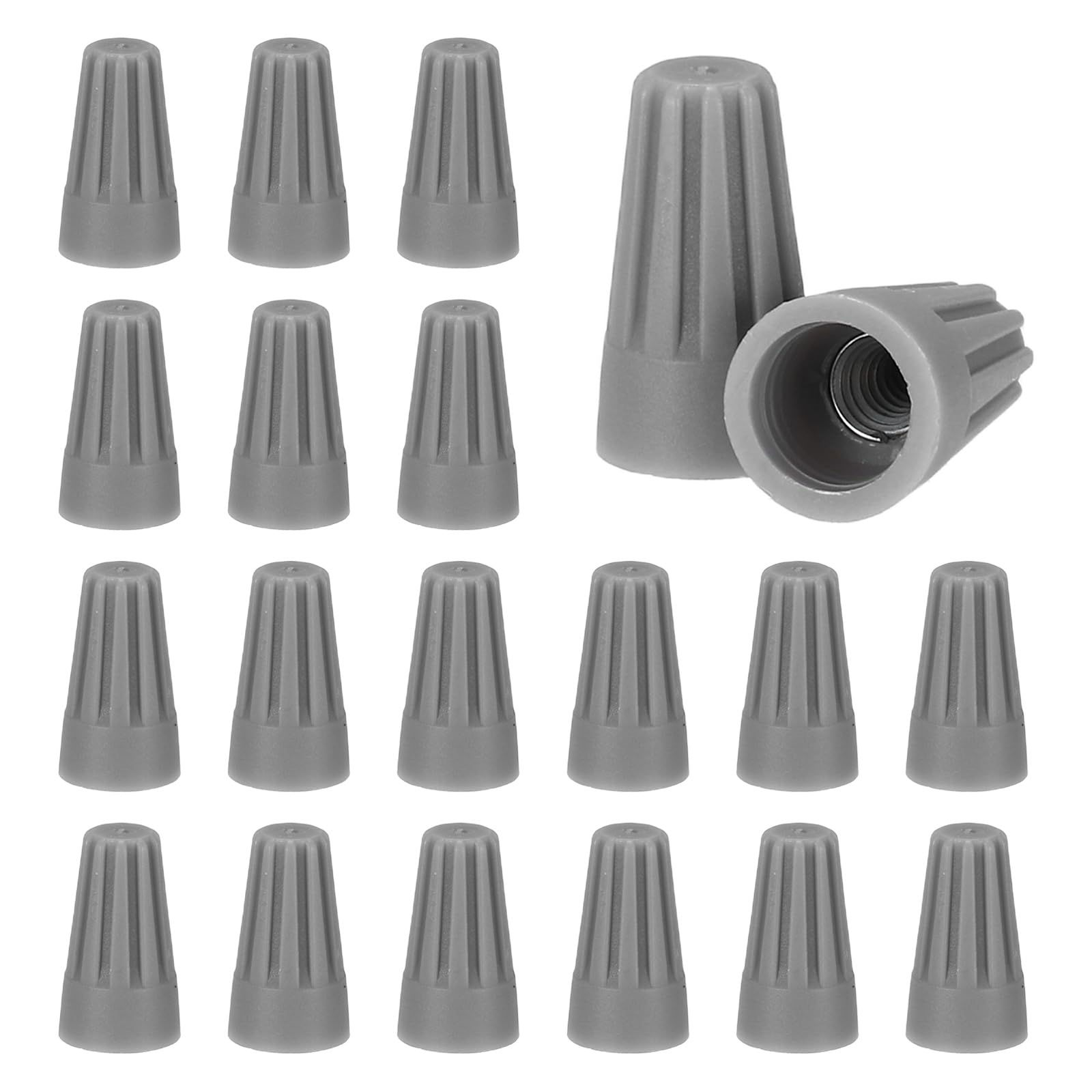 sourcing map 90pcs Wire Connectors, 22-18 AWG Electric Wire Caps Insulating Insert Twist Electrical Wire Connector Nuts with Spring for Quick Connection, Grey