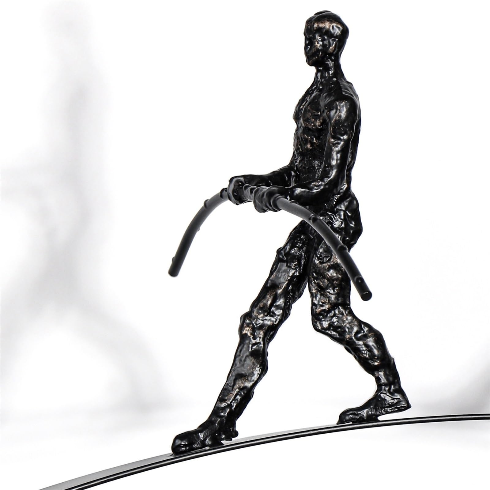 Único Large 78cm Abstract Sculpture Metal Art Statue with Marble Base, Modern Decor for Living Room Esculturas