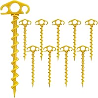 Vista 13 de Estacas de Anclaje para Tienda de Campaña Atornillables, Paquete de 6 Estacas de Arena para Playa de 9.4 Pulgadas, Clavijas Espirales Resistentes