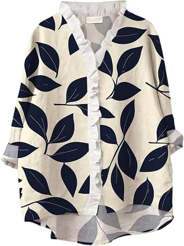 Beach Vacation Clothes for Women Summer Tops Dressy Casual 3/4 Length Sleeve Casual Plus Size Graphic V Neck