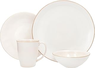 Nosse with Fortessa Bordo Stoneware 16 Piece Dinnerware Set, Service for 4, Ivory