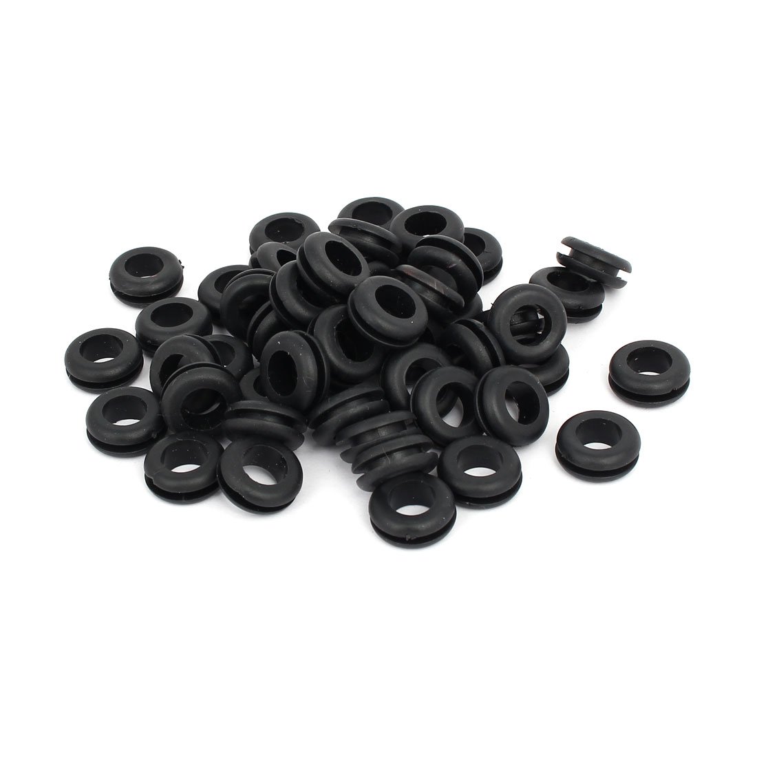 uxcell Rubber Ring Sealing Grommet Electrical Wiring Gasket Black 10mm Inner Dia 50pcs