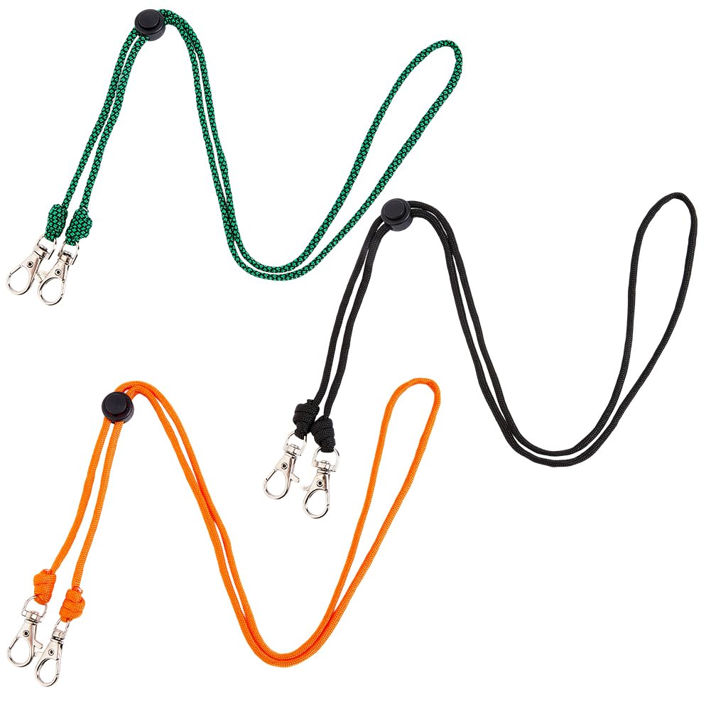 Tour de cou double crochet pour badge d'identification et collier porte-clés