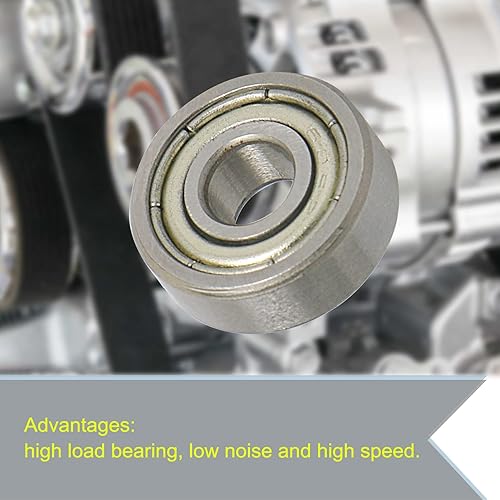Miniatura 10 de Aopin 607Z - Rodamientos de bolas de 0.27 x 0.74 pulgadas de diámetro exterior, doble sellado de metal, en miniatura, aplicable para patinetas,