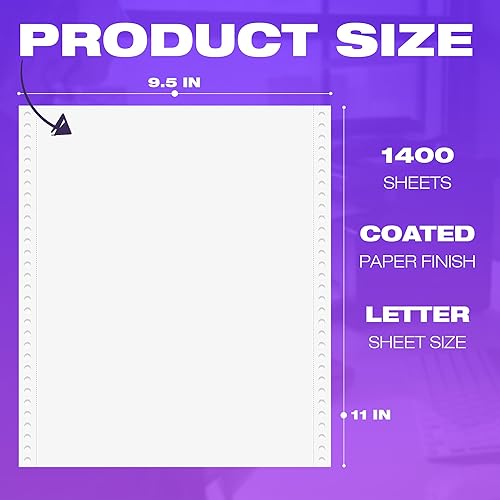 Miniatura 4 de KDM 8821400 - Papel de computadora de matriz de puntos autocopiativo de 2 piezas, 9-1/2 x 11 pulgadas, blanco/canario, 1400/cartón