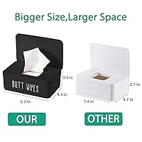 Vista 2 de Moorfowl Dispensador de toallitas para baño, tamaño mejorado (8.2 pulgadas de largo x 4.9 pulgadas de ancho x 3.9 pulgadas de alto), contenedor