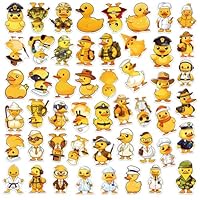 50pcs Cute Yellow Duck Stickers for Kids, Waterproof Vinyl Cartoon Bottle Sticker, Animal Graffiti Stickers for Scrapbooking, Journals, Guitar, Skateboard, Laptop, Bicycle and Car Helmet