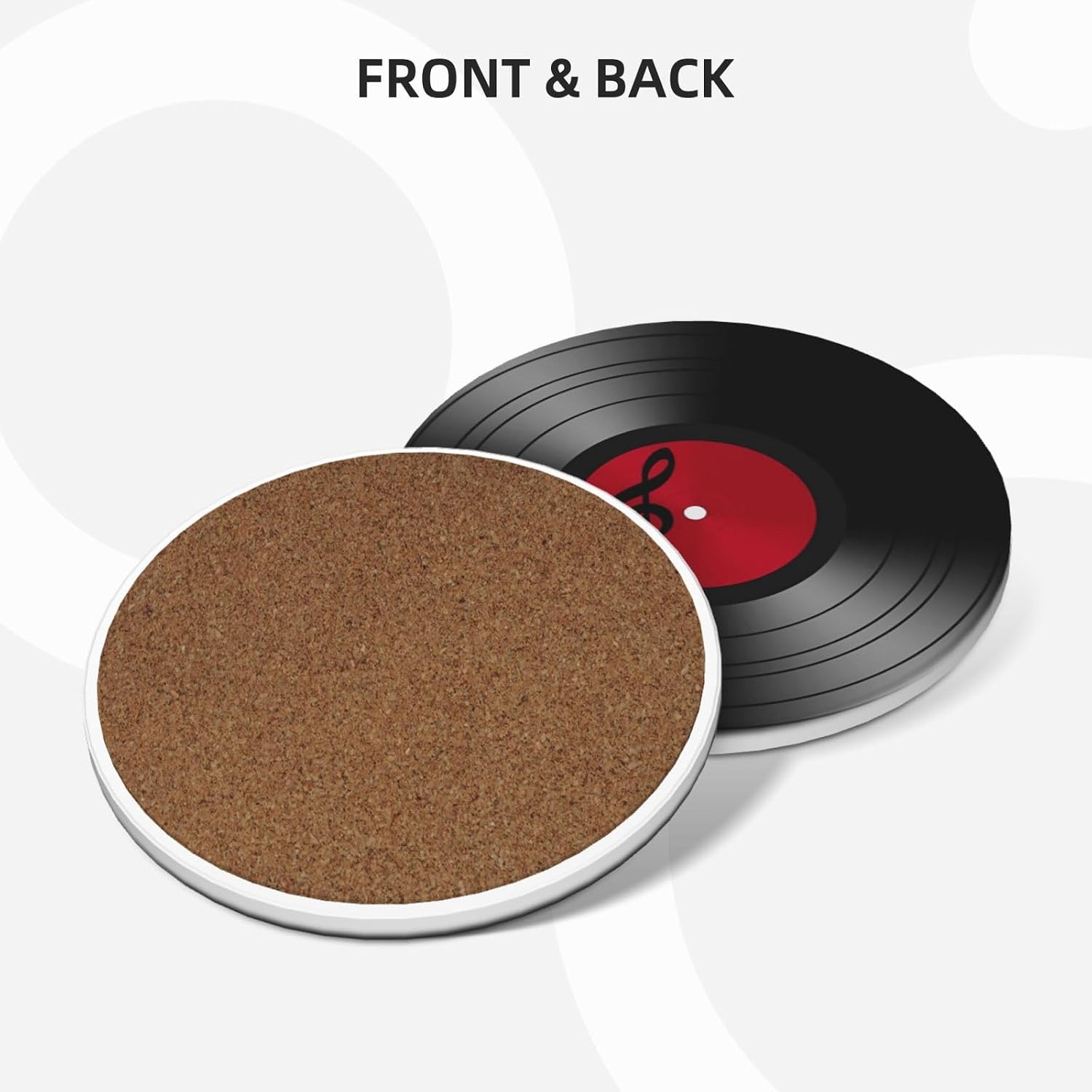45 RPM Vinyl Record Cd Coasters Set of 4, Absorbent Ceramic Drink Coasters Cup Mat for Coffee Bar Mug Table Protection Kitchen Home Decor, 4 Inch image 2