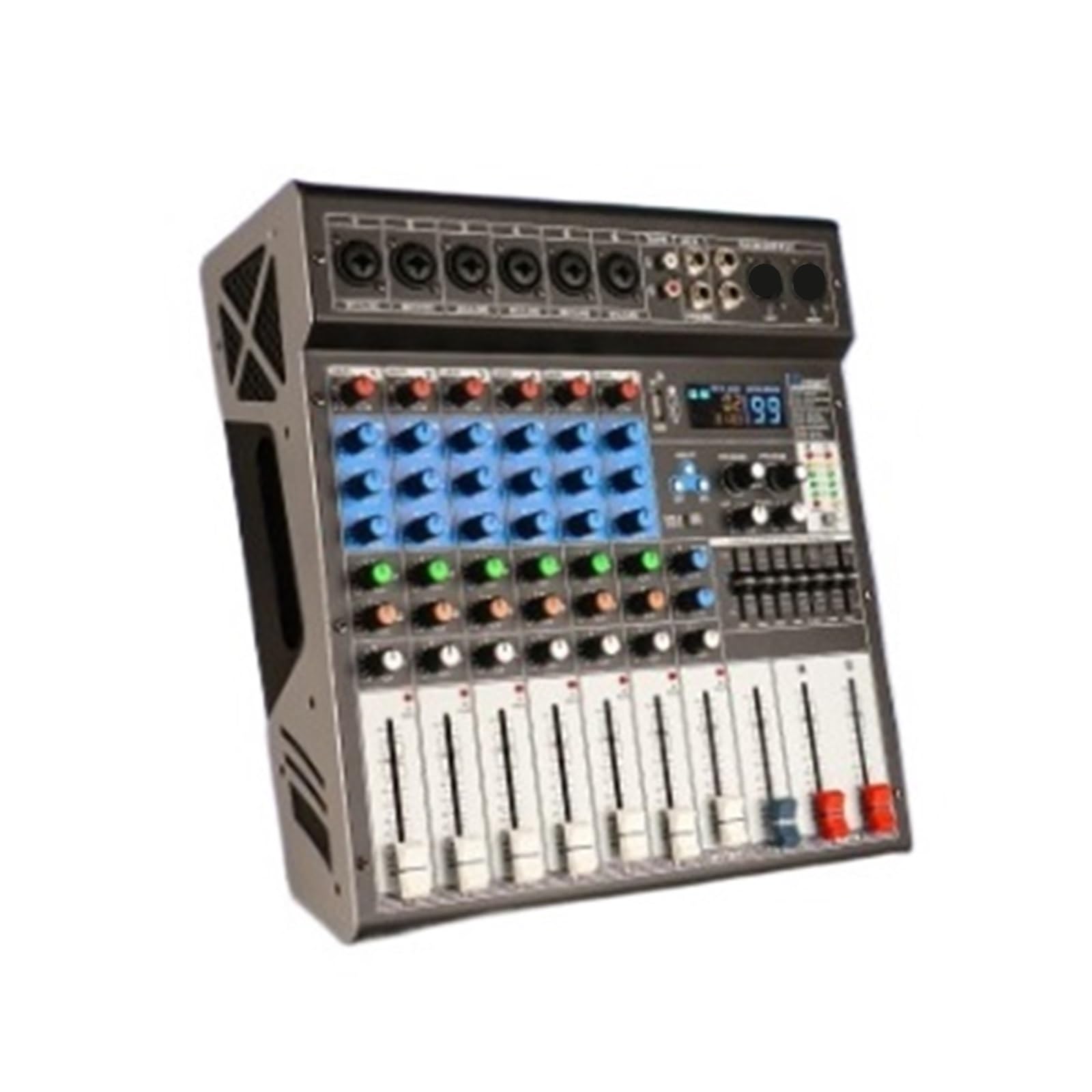 Mezclador de audio, Mezclador De 6 Canales Con 99 Efectos Reverberación, Equipado Ventilador, For Equipos DJ Y Karaoke para transmisión en vivo, podcasting, PC