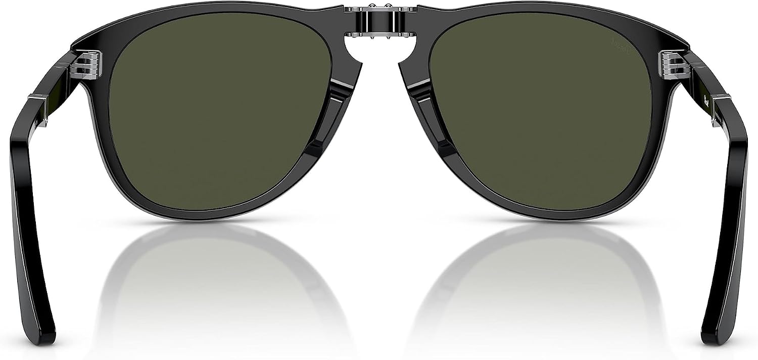 Persol PO0714-95/31 sunglasses FOLDING BLACK w/GREEN 54mm
