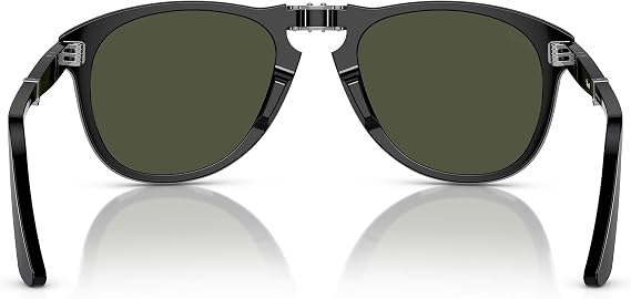 Persol PO0714-95/31 sunglasses FOLDING BLACK w/GREEN 54mm
