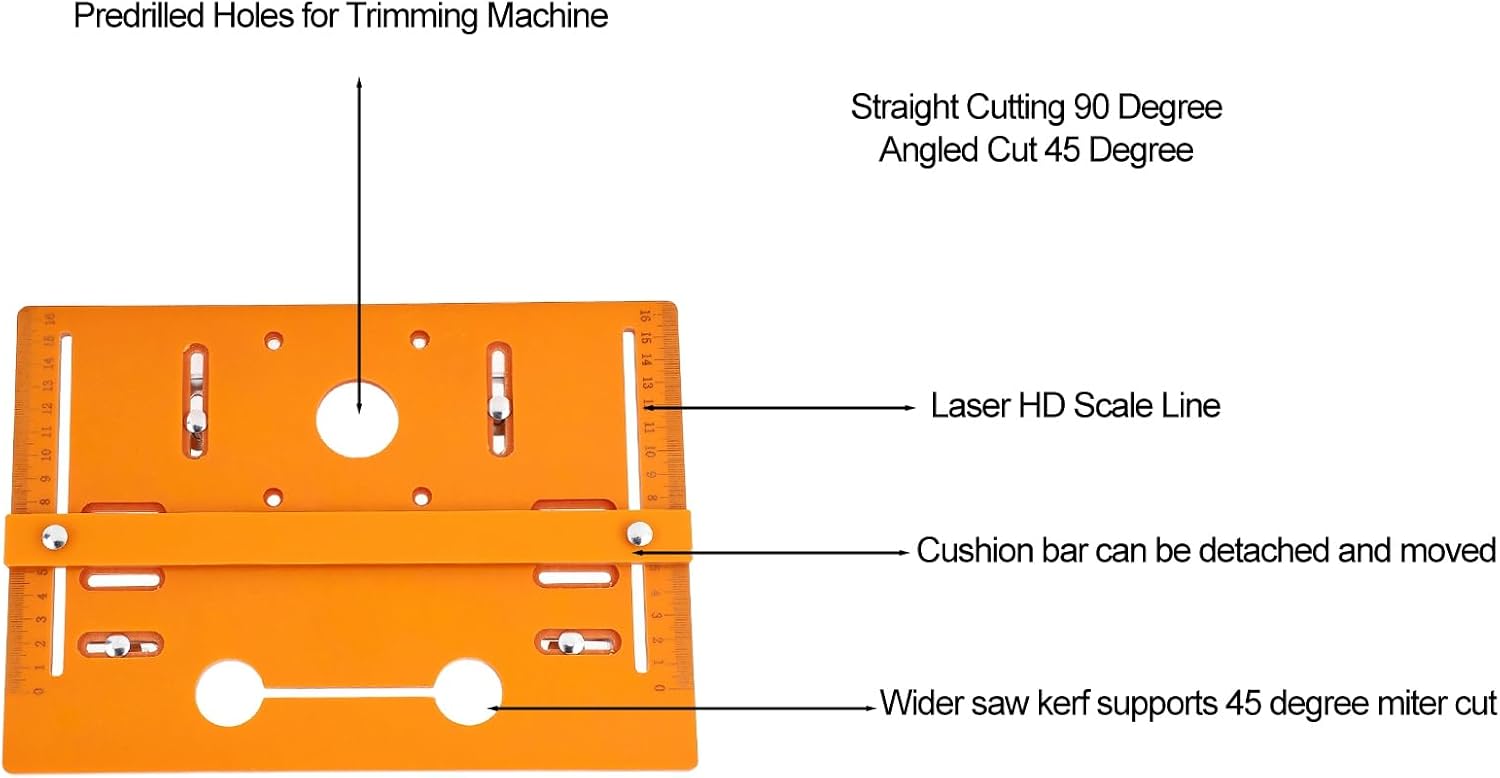 Router Table Insert Plate 28x20cm, Universal Cutting Machine Base Plate for 4 Inch Motors, Durable Engineering Plastic Woodworking Router Plate with Ergonomic Handle