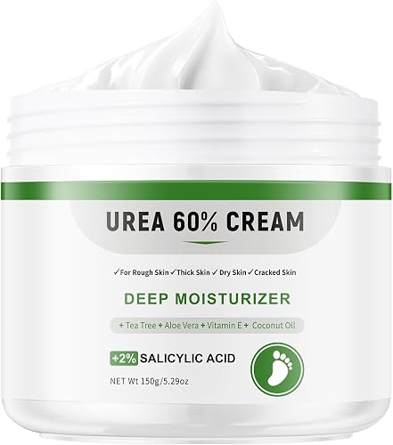Urea Cream 60 Percent for Feet, Foot Cream for Very Dry Feet, Cracked Heels, Hard and Dry Skin, Foot Moisturiser, 5.29oz/150g
