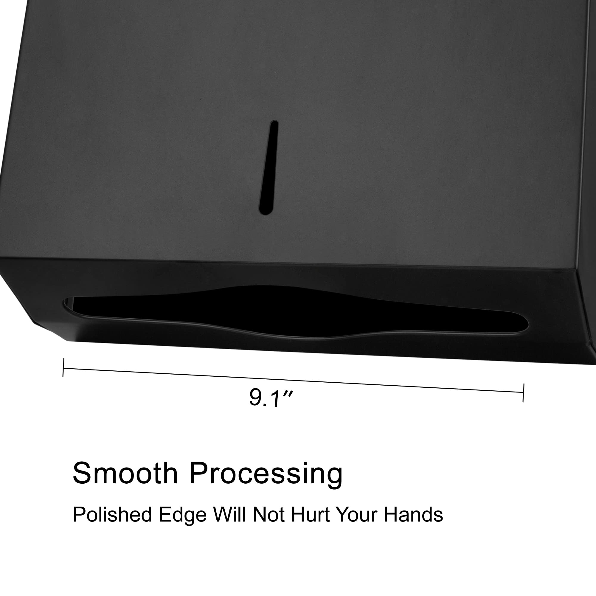 Dispensador de toallas de papel, acero inoxidable comercial, triple pliegue/plegable en C, soporte para toallas de papel, llave de montaje en pared (negro)
