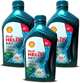 Kit Troca 3 L Oleo Motor Sae 10w40 Shell Helix Hx7 Api Sp Semi-Sintetico