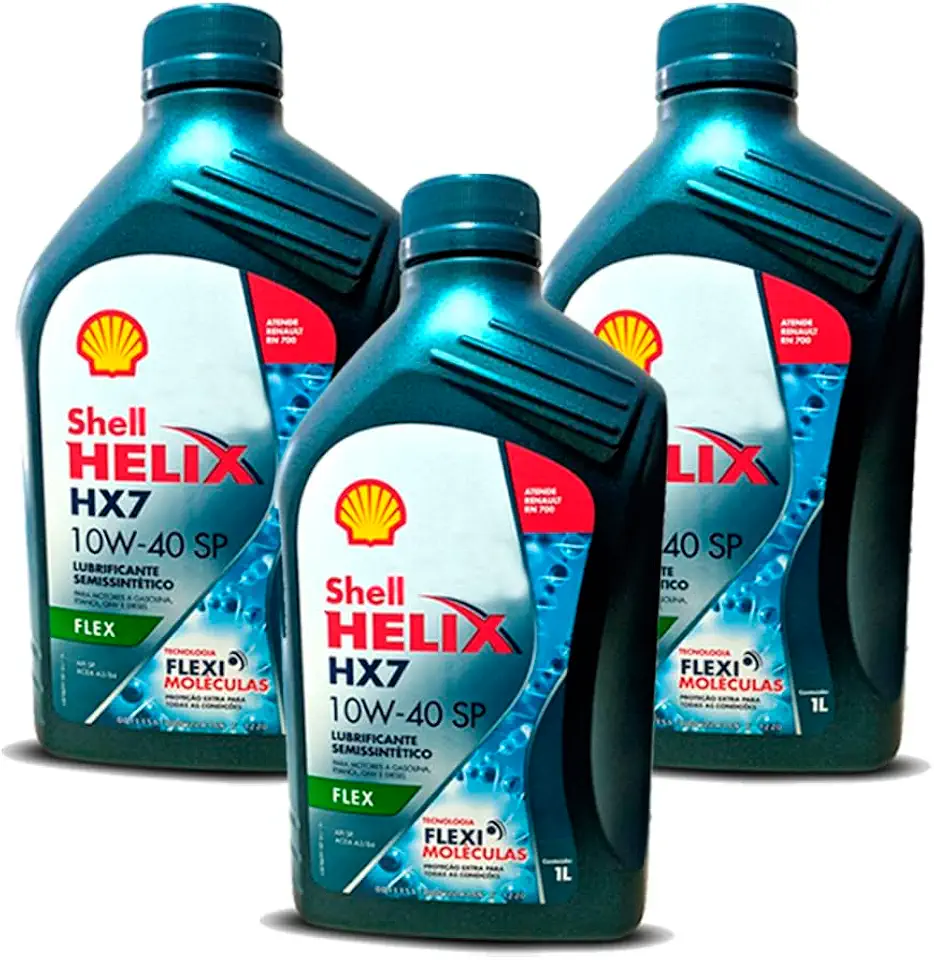 Kit Troca 3 L Oleo Motor Sae 10w40 Shell Helix Hx7 Api Sp Semi-Sintetico
