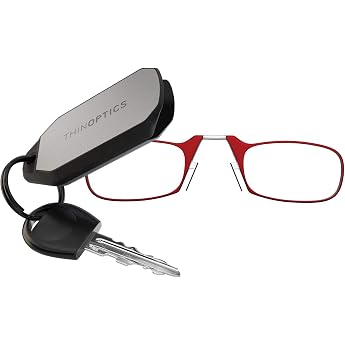 ThinOptics faltbare Lesebrille 10 bis 25 mit Schl sseletui klein flach