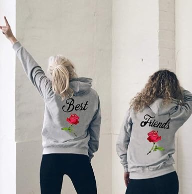 matching moletom com capuzs for best friends