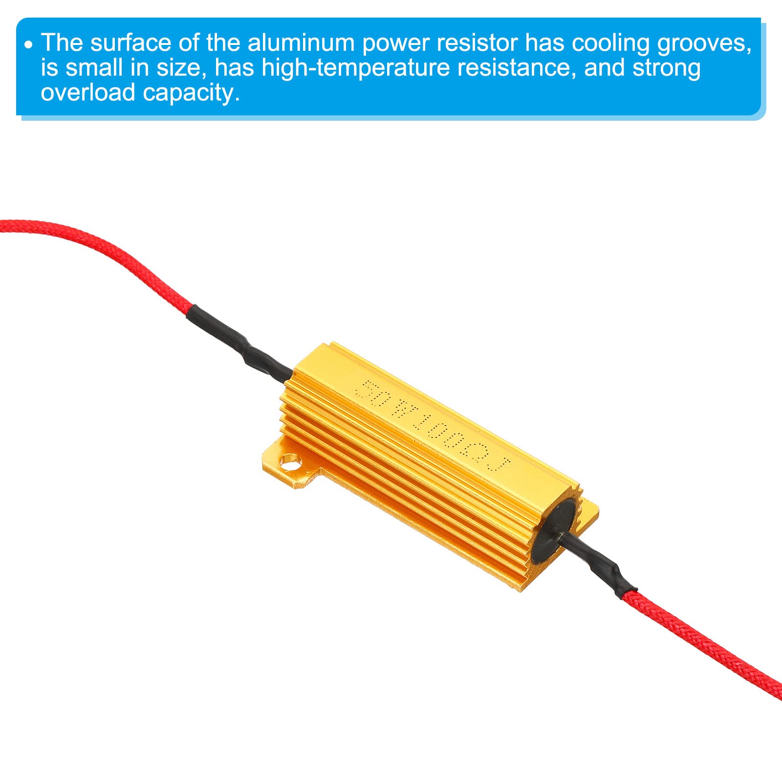 PATIKIL 100W 0.5 Ohm Résistance De Coque En Aluminium, 4 Pcs