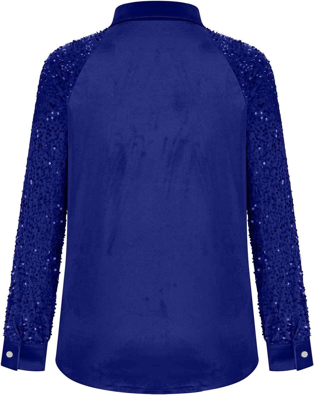 Womens Sequin Button Down Shirts Long Sleeve V Neck Blouses Shinny Sparkle Pocket Casual Blosues Club Party Tee Tops