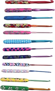 Rswnyirn 12Pcs Creative Crochet Hooks Knitting Needles with Soft Grip Handles for Crochet Enthusiasts Type 5 One Size
