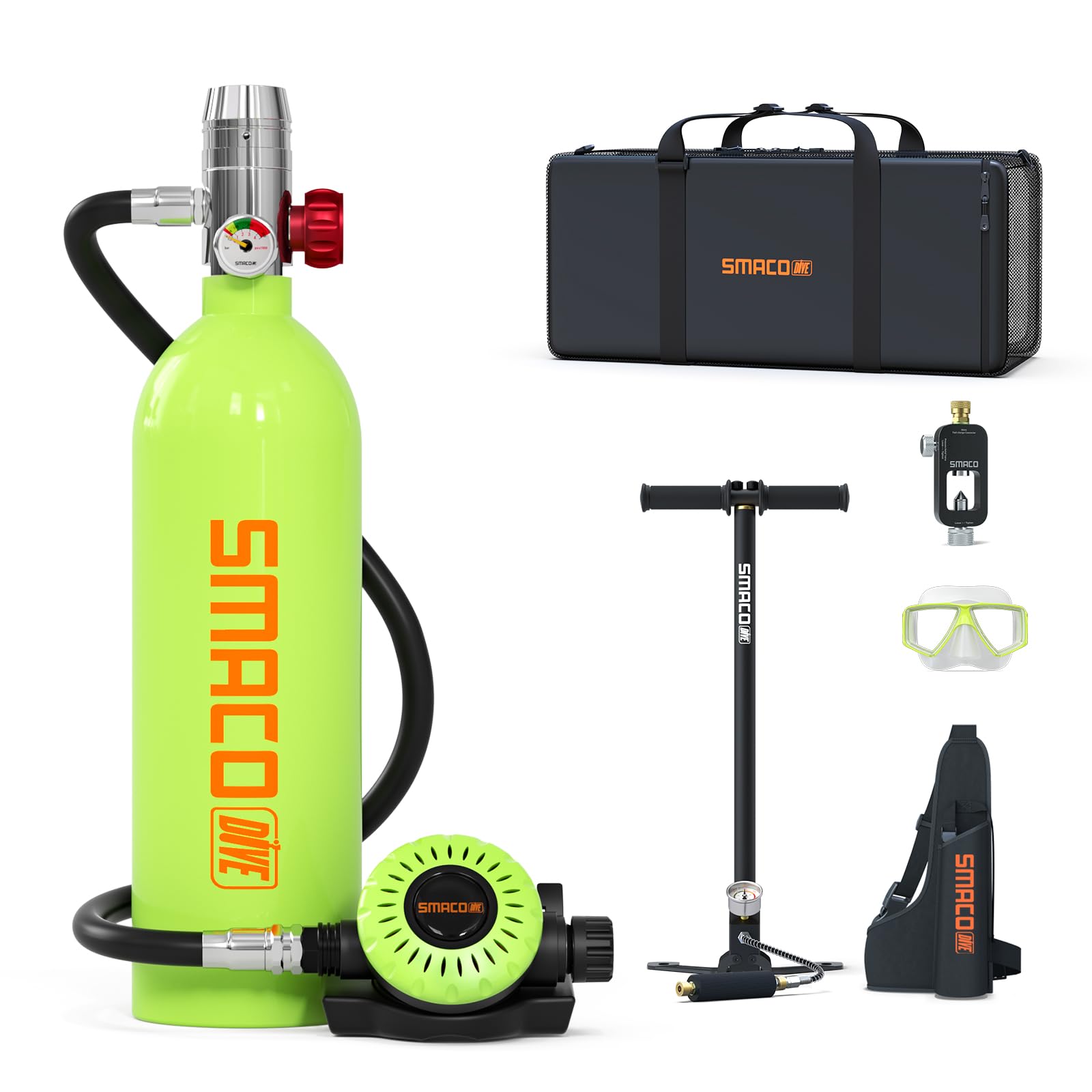 SMACO S400 Mini Scuba Tank, 1L Portable Diving Lung Air Tank