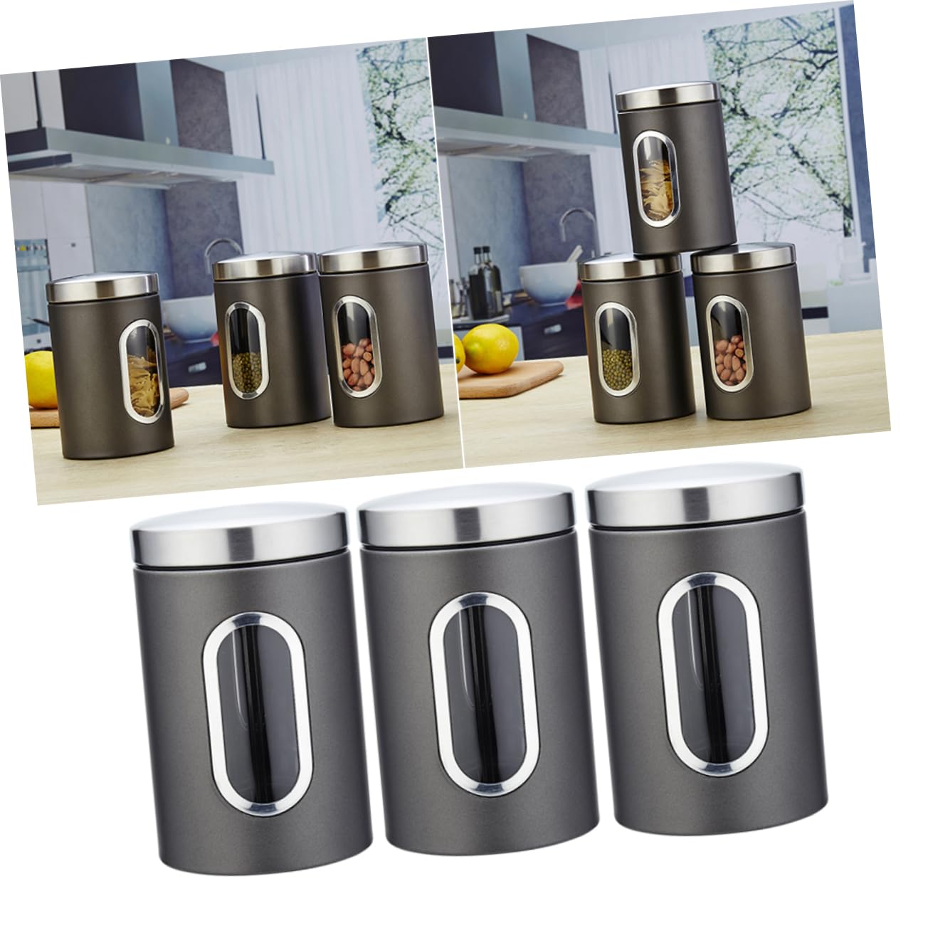 PRETYZOOM Lata Sellada De Acero Inoxidable Ideal Para Almacenar Alimentos Condimentos y Otros Productos Secos
