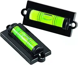 Camco Nível de caravana/trailer – possui nivelamento de frente para trás/lado a lado – com parafusos ou fita adesiva – Pacote com 2 (25523)