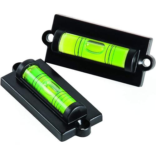 Camco Camper/RV Level - Features Front to Back/Side to Side RV Leveling - Easy Install w/Screws or Adhesive Tape - 2-Pack (25523)