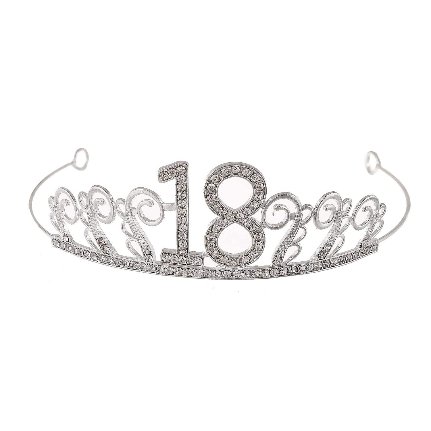 Crystals Embellished 18 designed Tiara Silver Plated Hair Accessory Alloy for Women & Girls-image-10