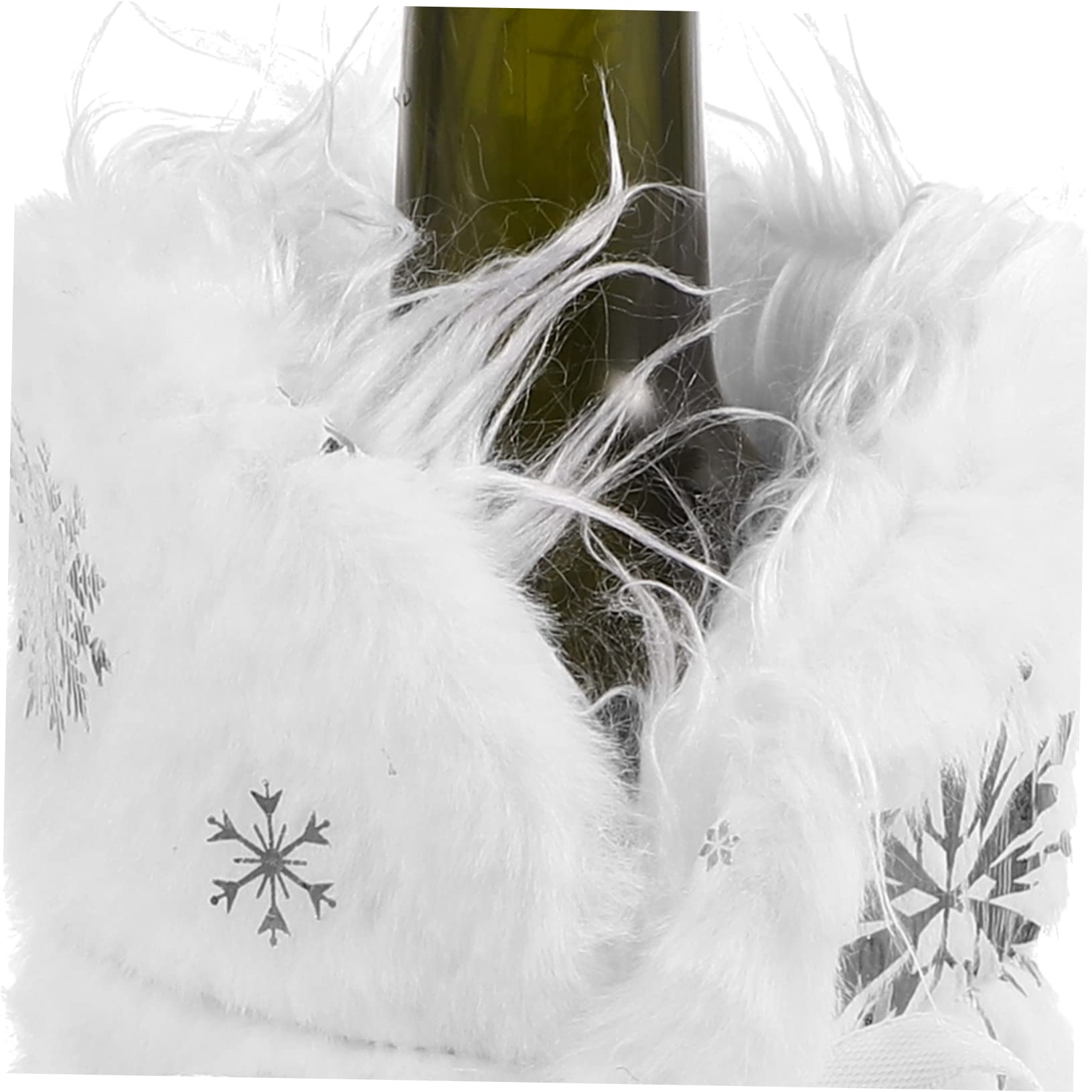 TOPBATHY Lot De 4 Housses De Bouteille De Vin De Noël Motif Flocon De Neige Réutilisables Décoratives 2 Pièces X 4