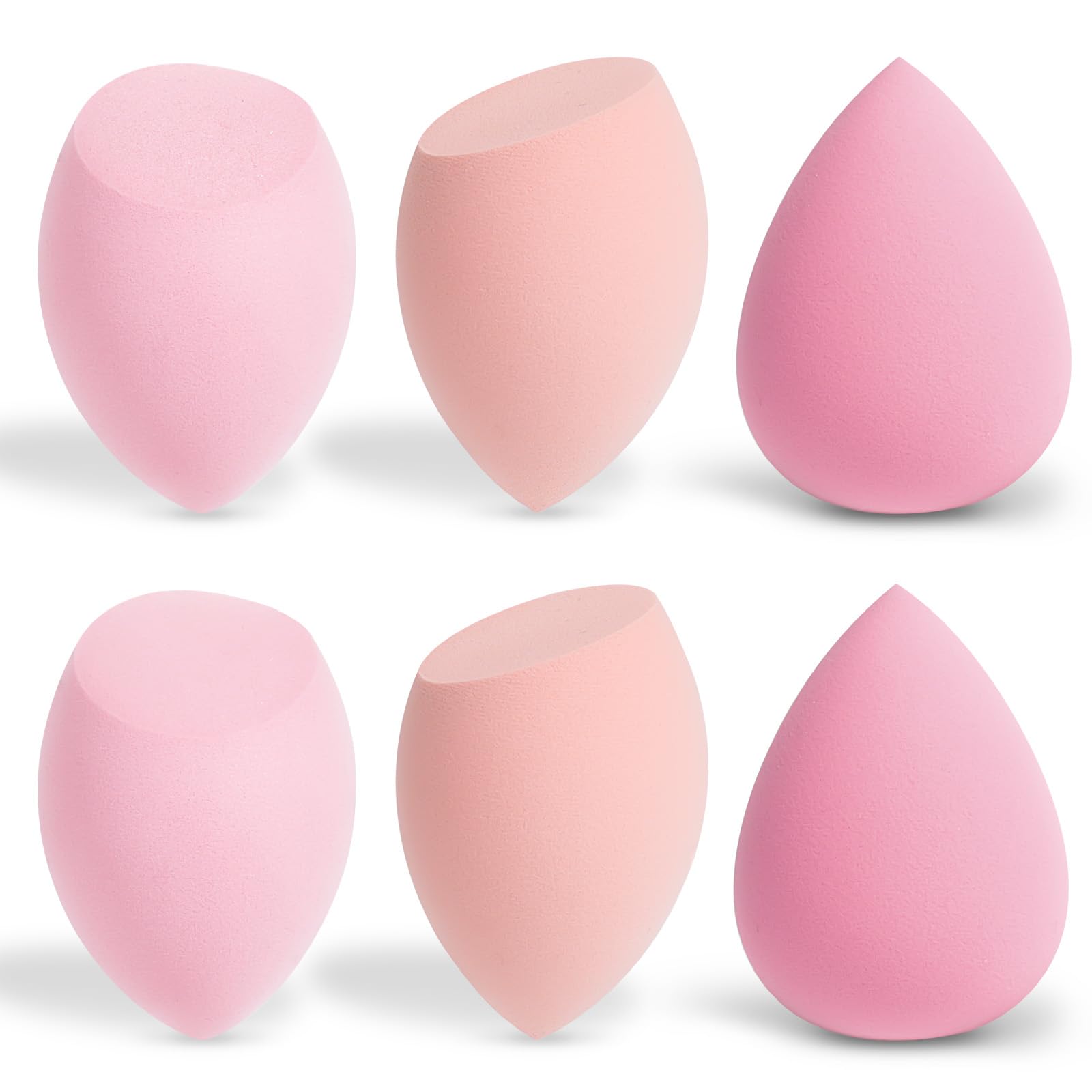 AiQInu 6 piezas Esponja Maquillaje Set, Beauty Blender, Esponjas Maquillaje Cara, Esponjas para Base Maquillaje,líquidos, Cremas