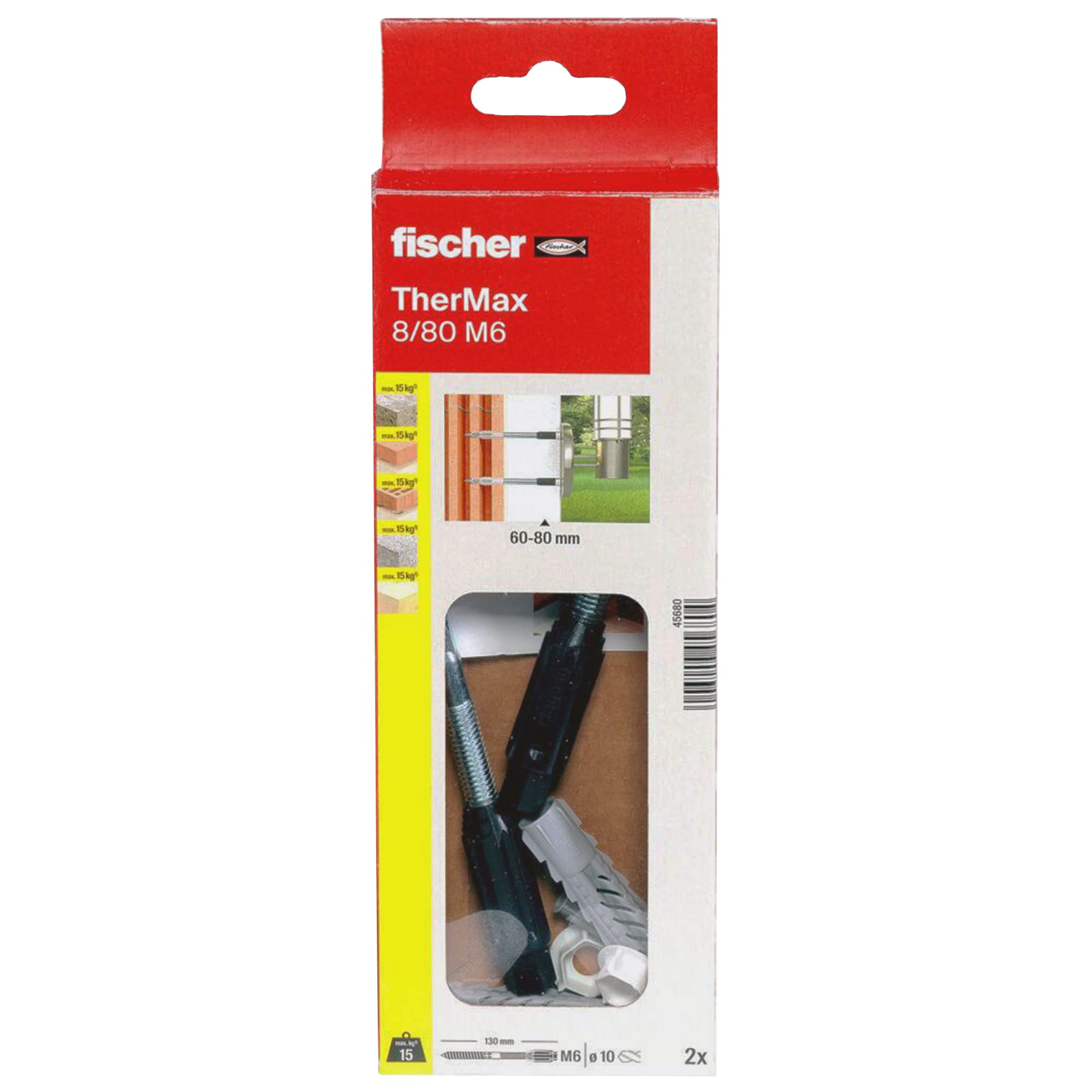 fischer Abstandsmontagesystem TherMax 8/80 M6 (2) für Dämmstoffe 