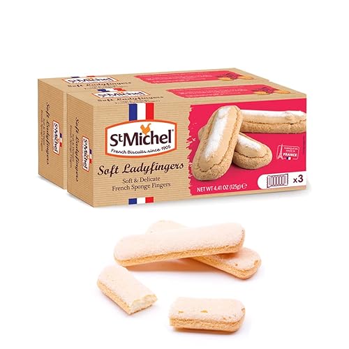 St Michel 30 galletas tradicionales de mariquita hechas en Francia para tiramisú, paquete de 2 (4.41 onzas cada una) sin OMG Ladyfingers todos los