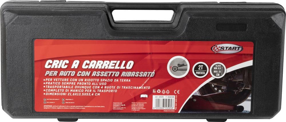 START Cric a Carrello per Auto con Assetto Ribassato 2T - Sollevamento Sicuro e Versatile per Veicoli Sportivi e Auto Ribassate