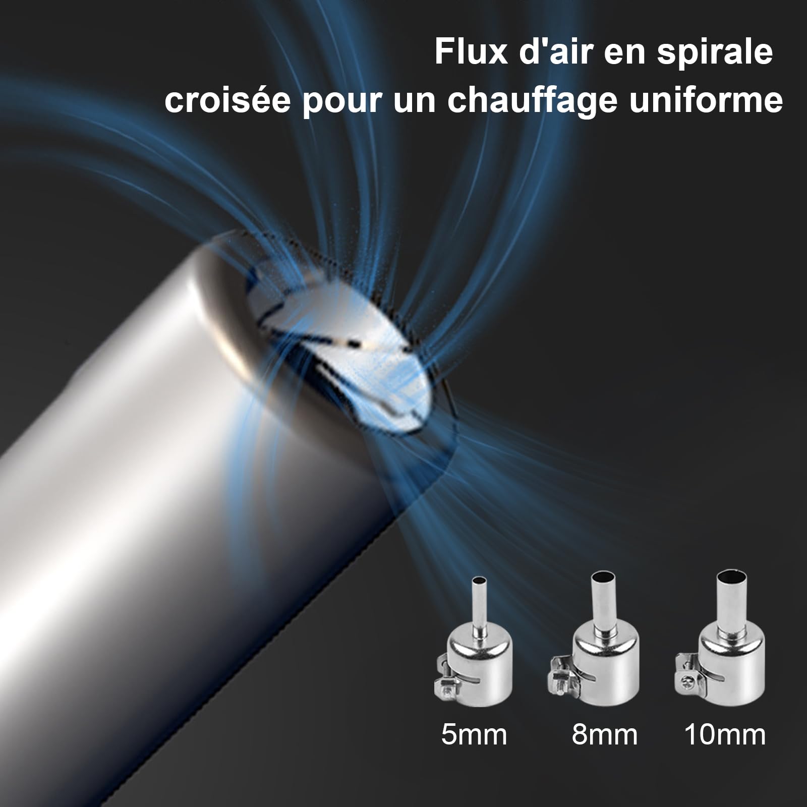 2 en 1 Ensemble de 760W Station de Soudage, Affichage Numérique 180-500 °C Fer À Souder + Pistolet À Air Chaud 8586D, Outil de Dessoudage, pour La Réparation D'Appareils Électroniques Domestiques