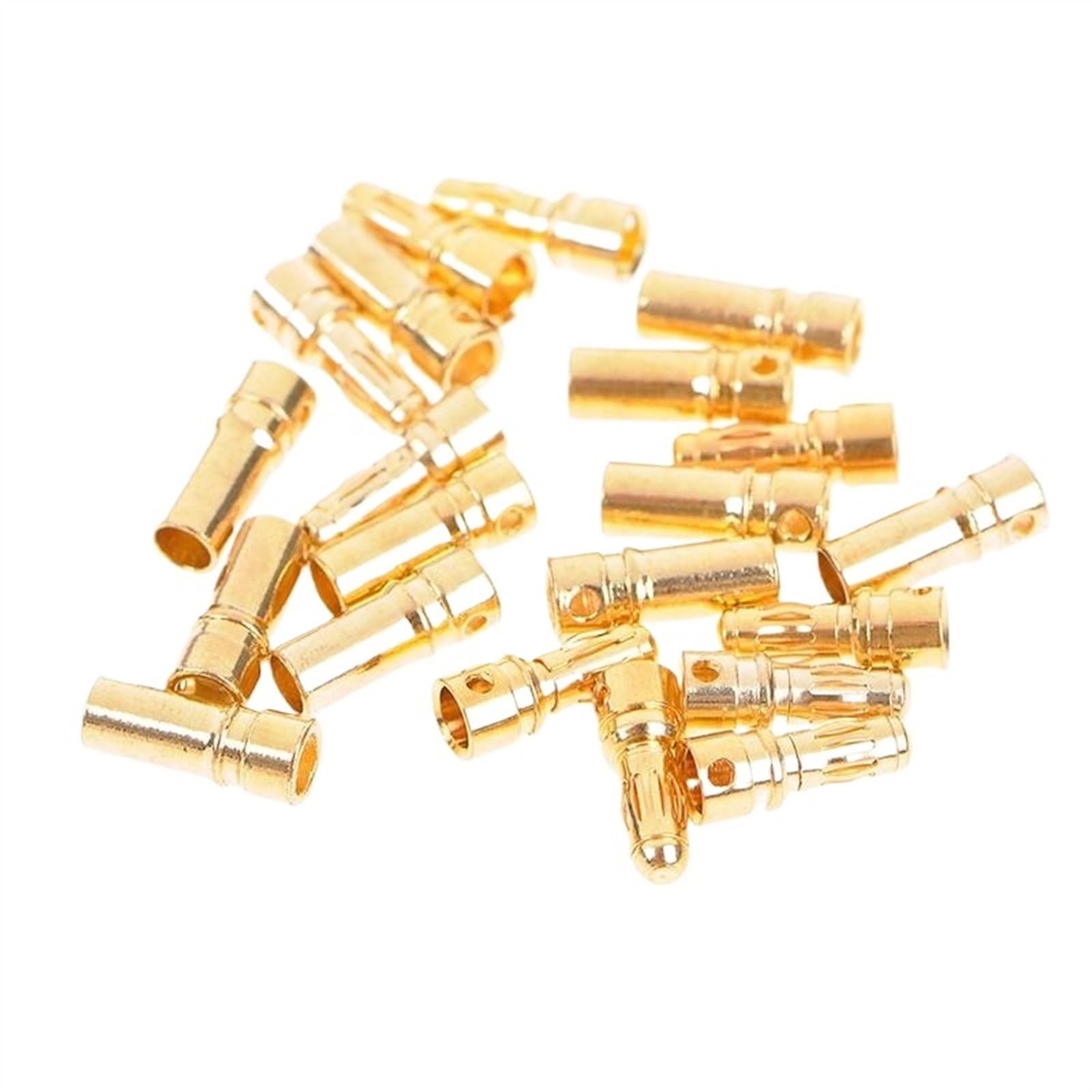 10 par wtyczek bananowych typu Bullet pozłacane 3,5 mm