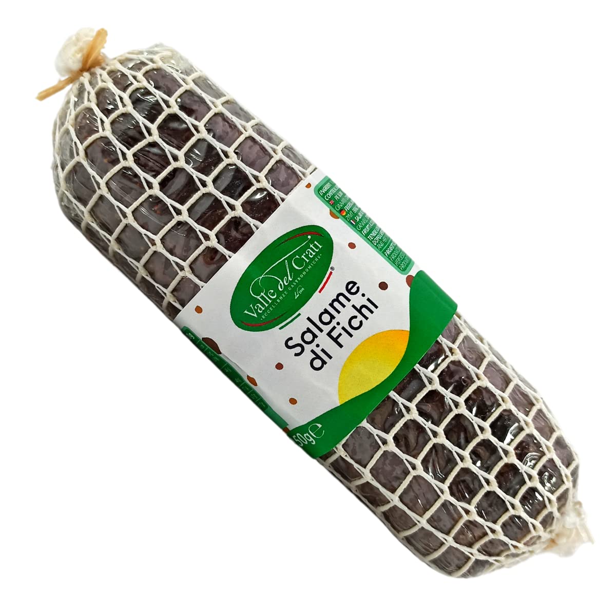 Valle del Crati Salame di Fichi, Salamino di Fichi Noci Cannella e Succo di Arancia, Dolce Tipico Calabrese, Salame di Fichi 250 Grammi