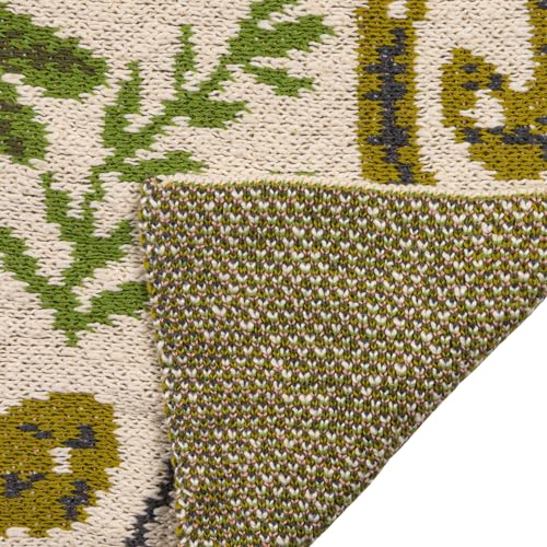Image of Creative Co-Op Cotton Knit Baby Blanket with Snakes and Flowers, 40 inch L x 32 inch W