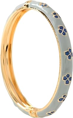 Enamel Bracelet For Women, Flower Cloisonne Chunky Bangle Cute Colorful Floral Pattern Gold Plated Trendy Bracelets Stackable Wife Jewelry Gift